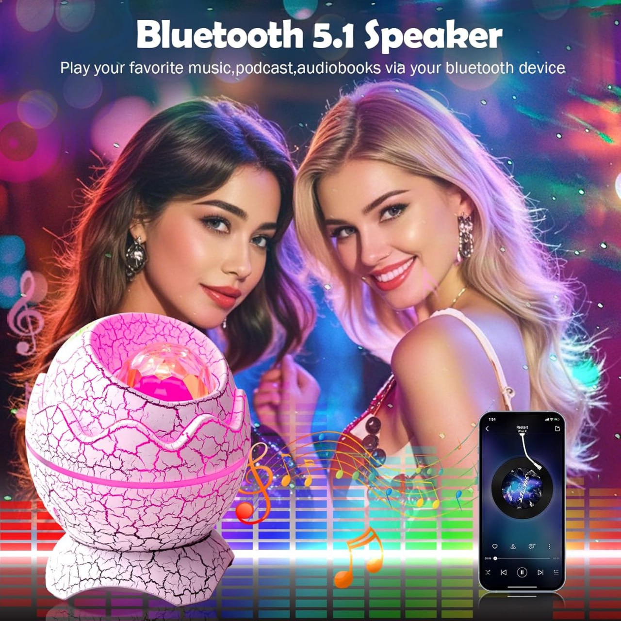 Galaxy Projector Light for Bedroom Star Projector Dinosaur Egg Night Lights for Kids Room with White Noise Bluetooth Speaker Timer and Remote Room Decor Gifts for Girls Boys Birthday.