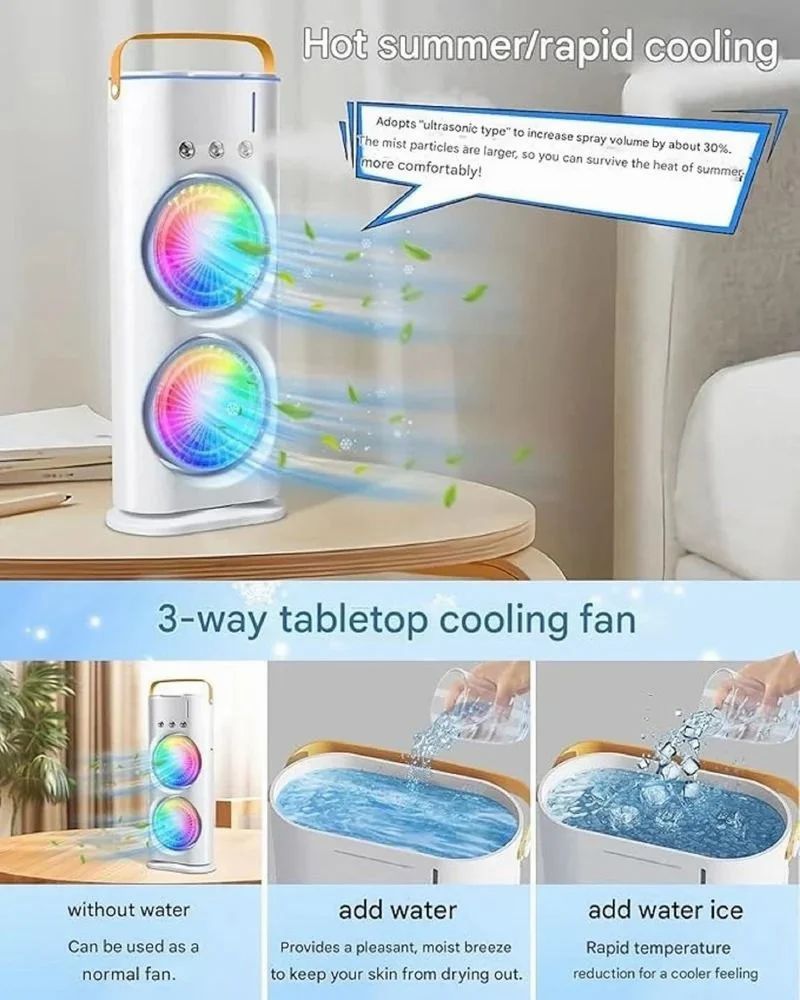 Mini Air Cooler Double Fan Mist Cooler