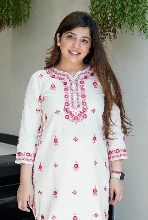 Gathering Flattering Pure cotton hand embroidery