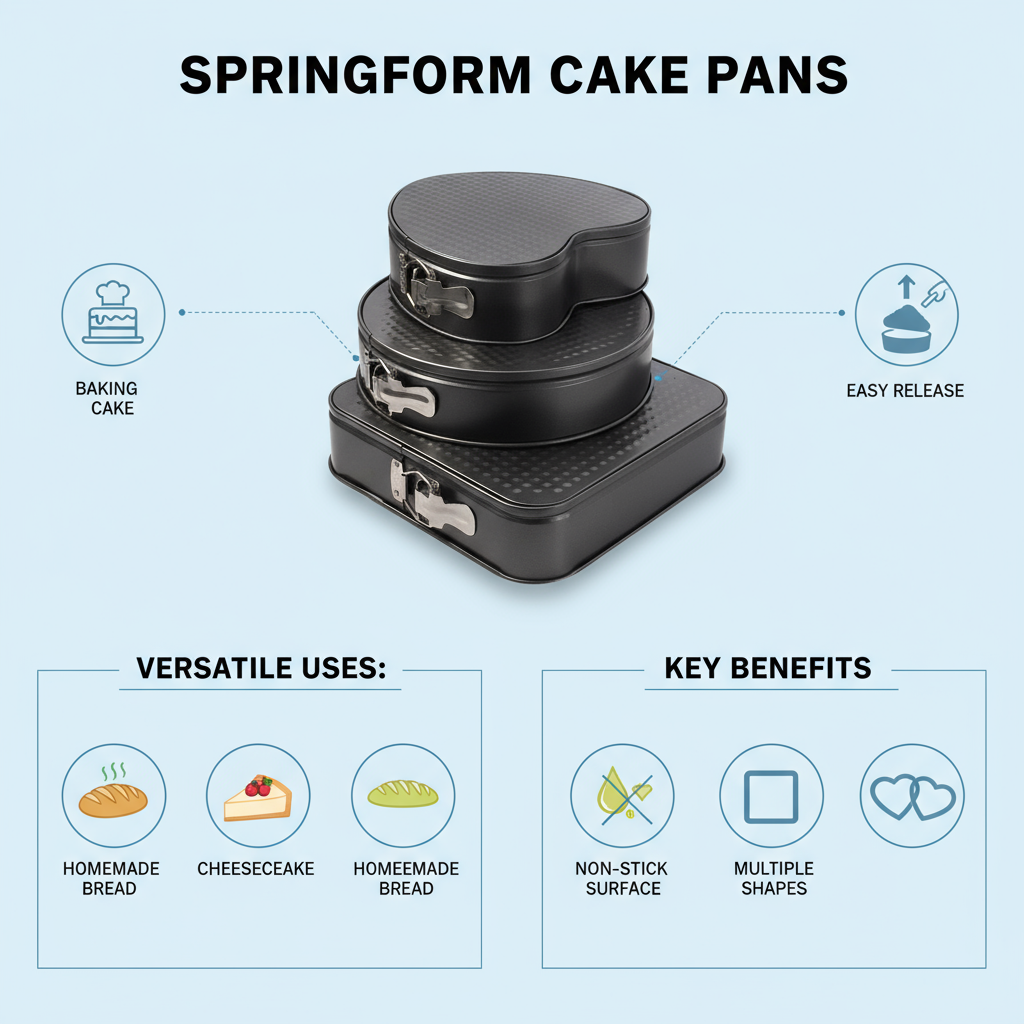 Cake Mould - 3 Shaped Cake Moulds ( Heart, Round, Square Tray )