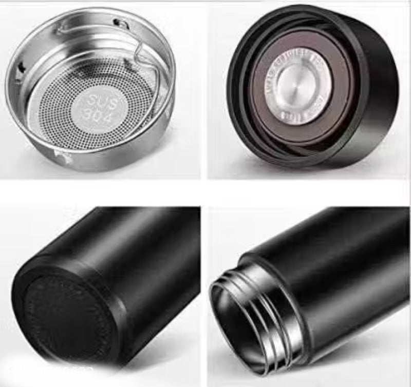 Water Bottle LED Temperature 500 ml Flask | 500 ML | Pack of, 1 | (Black)